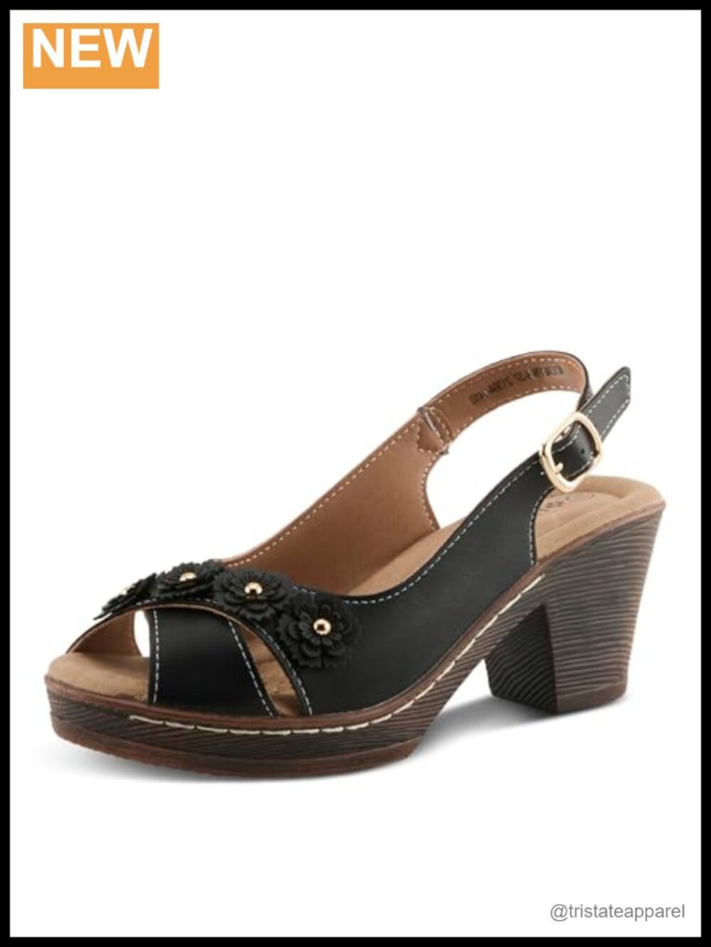PATRIZIA Addisyn Buckle Sandals Faux Leather Slingback Heeled